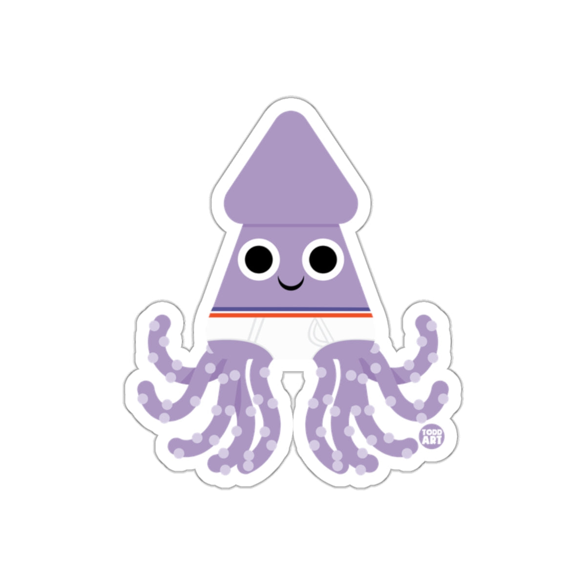 Adorable Purple Squid with Smiling Face sticker