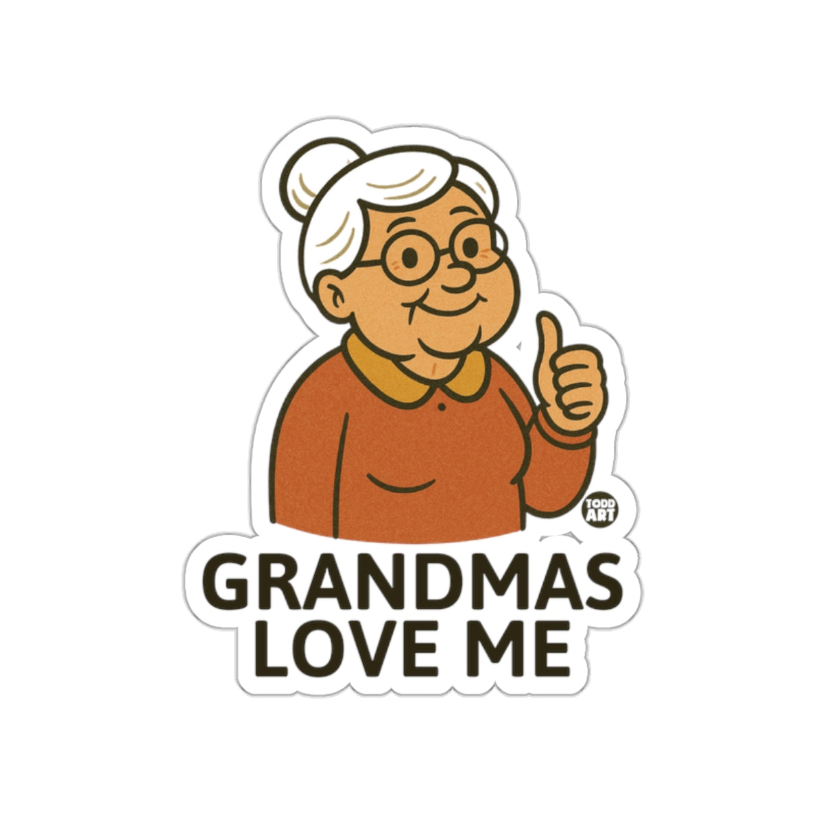 Grandmas Love Me Thumbs Up Sticker for All Ages