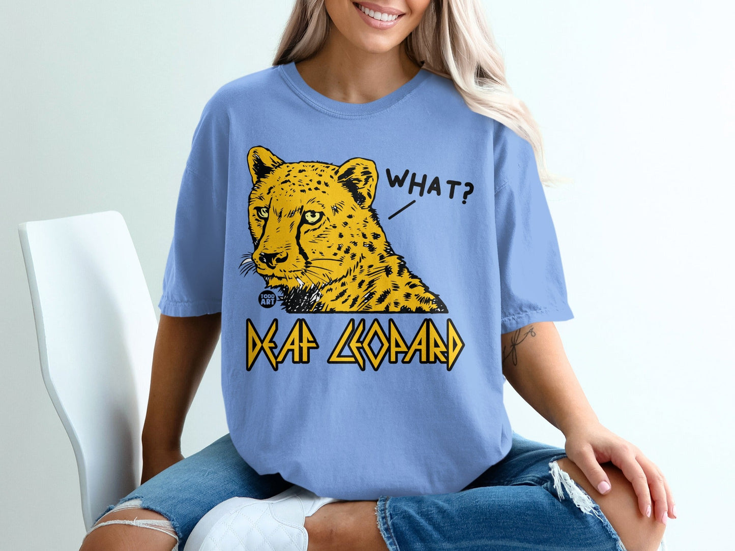 What? Leopard Graphic Deaf Leopard Shirt