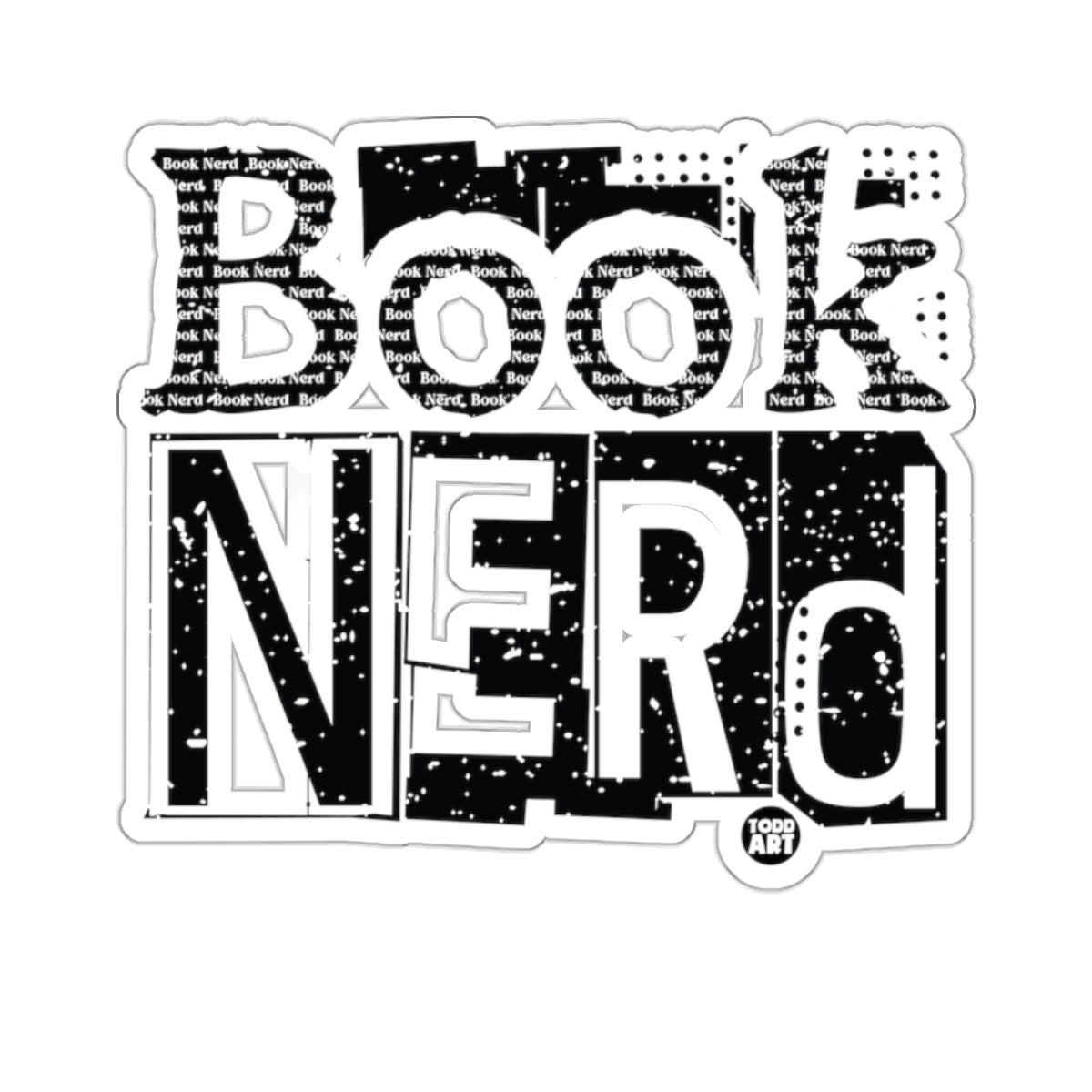 Book Nerd Grunge Style Black White Text product