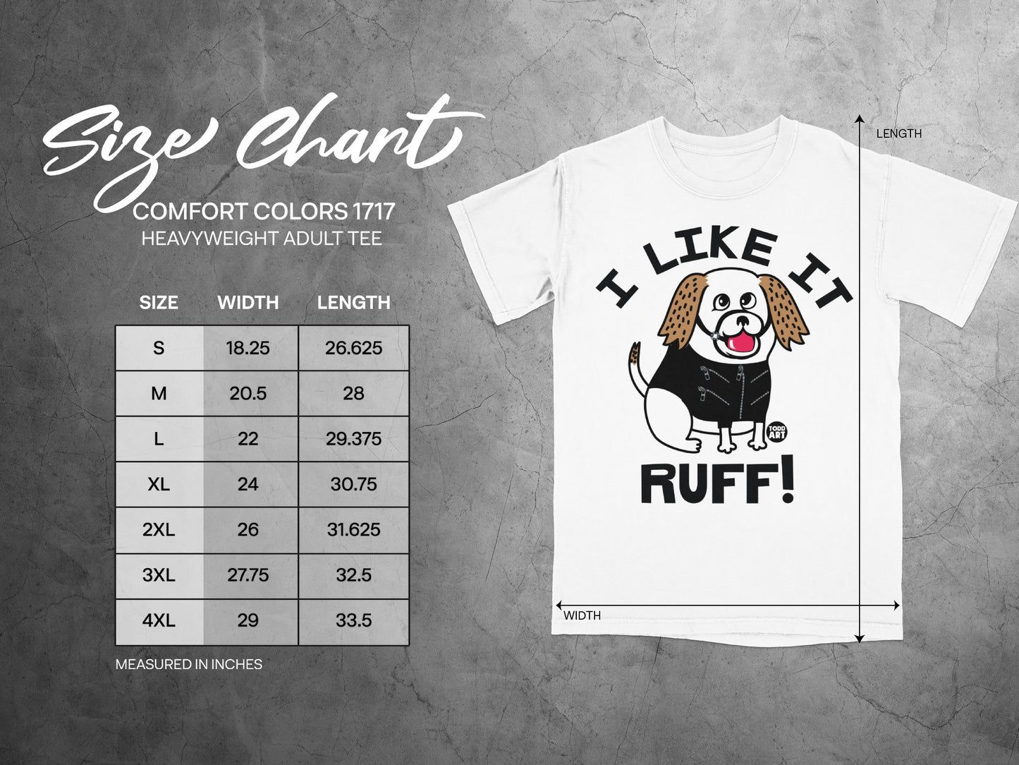 I Like It Ruff Dog in Biker Jacket Graphic Tee