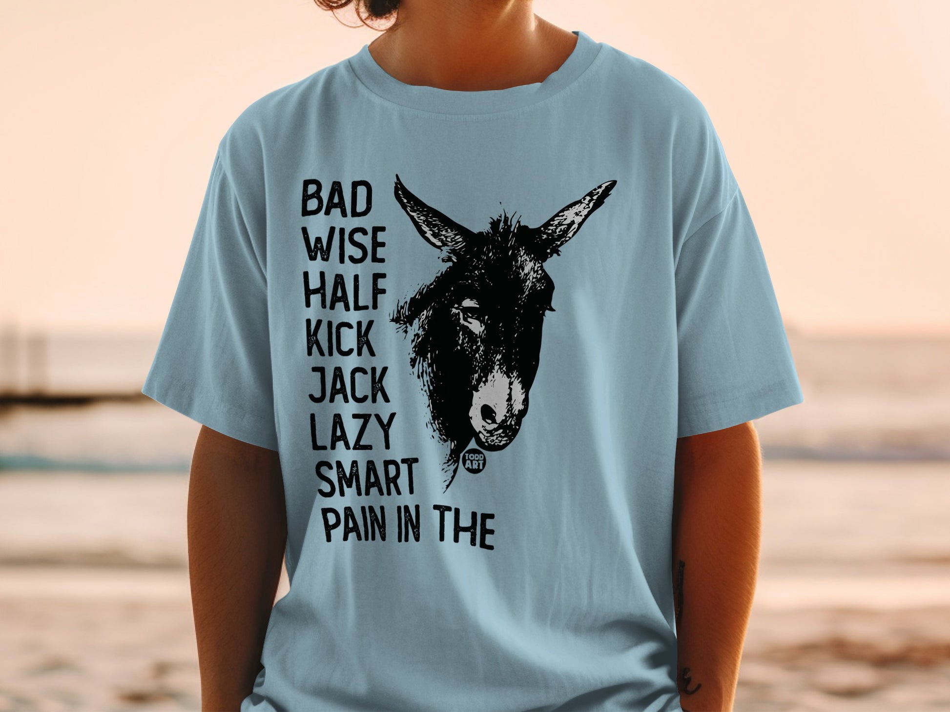 Funny Donkey Tee with Hilarious Phrases Graphic T-shirt