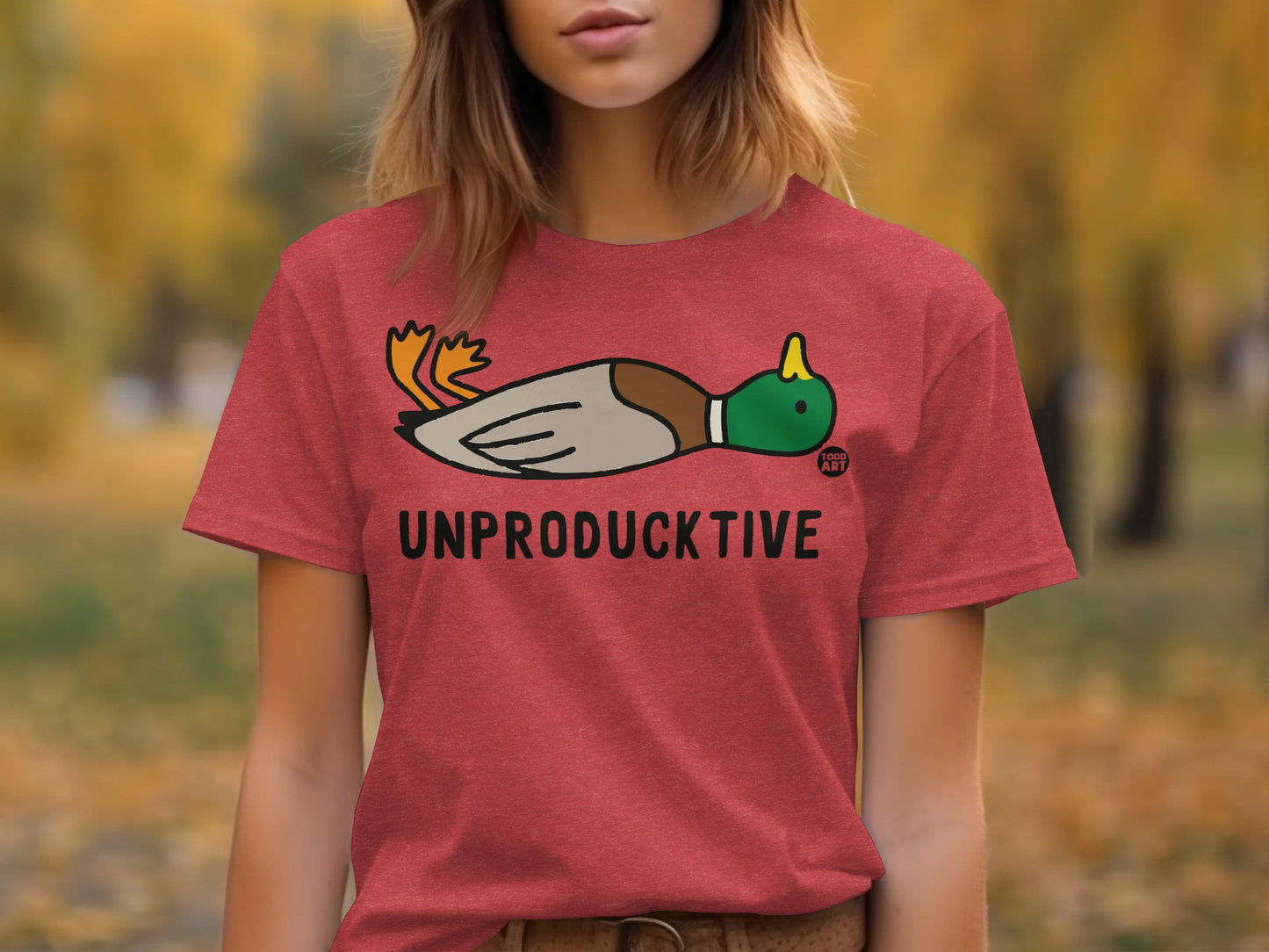 Funny Unproducktive Duck Graphic T-shirt