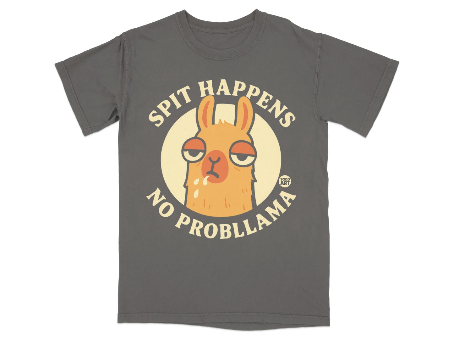 Spit Happens No Probllama Funny Graphic T-Shirt