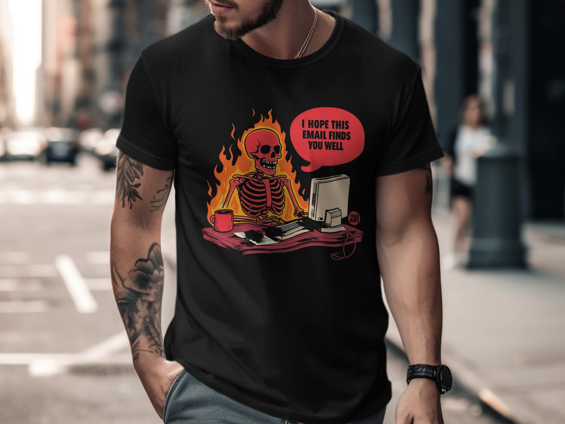 I Hope This Email Finds You Well Skeleton T-shirt