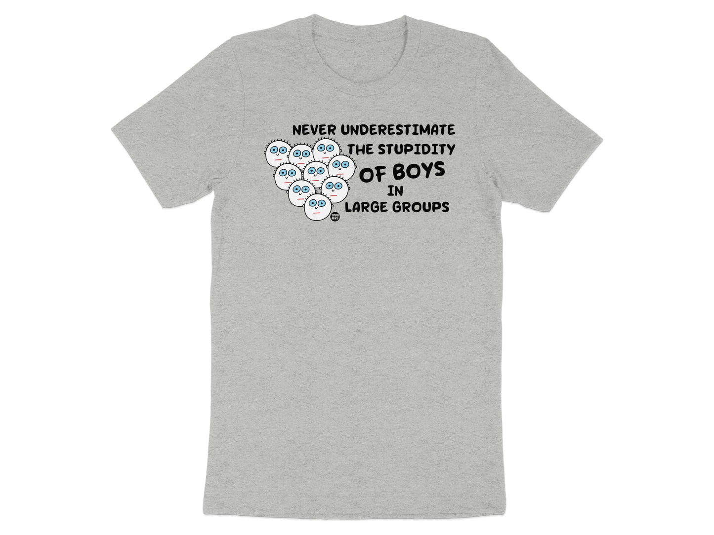 Never Underestimate the Stupidity of Boys in Large Groups T-shirt
