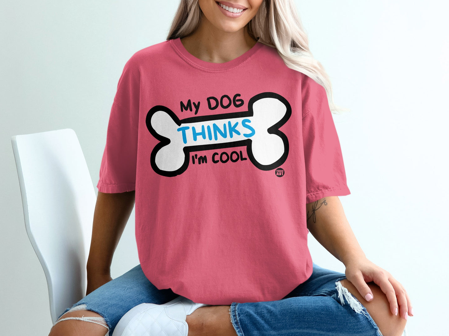 My Dog Thinks I'm Cool Graphic T-shirt Casual Wear