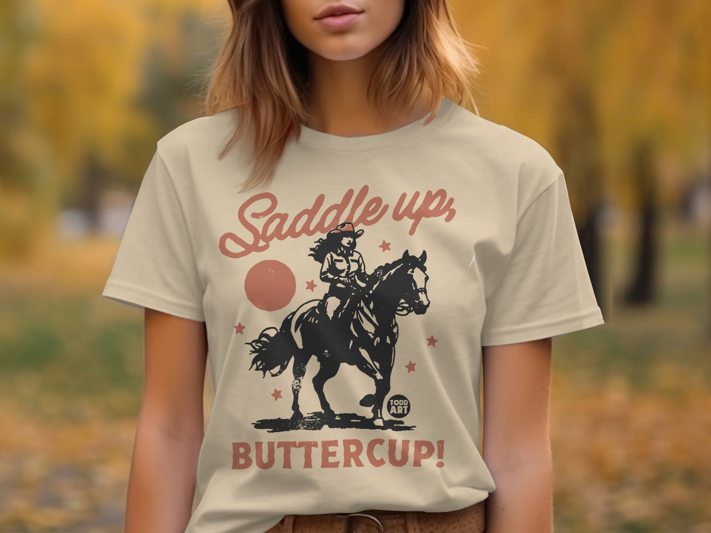 Saddle Up Buttercup Western Graphic Tee Shirt