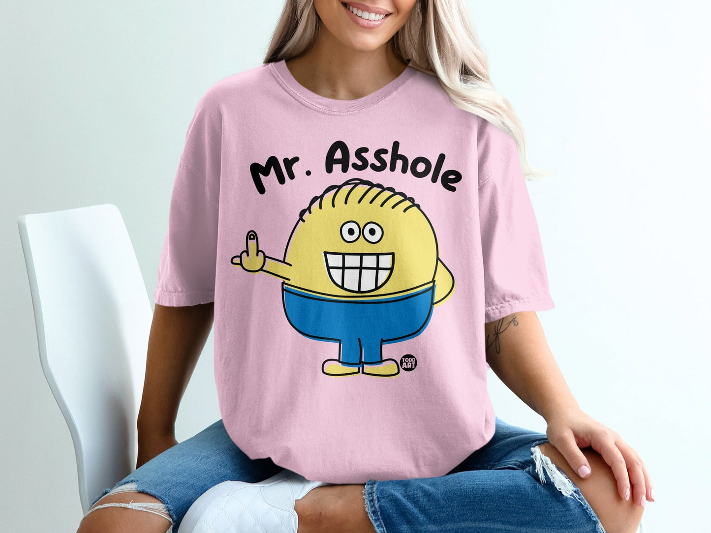 Mr. Asshole Cartoon Character Tee Shirt for Humorous Fashion