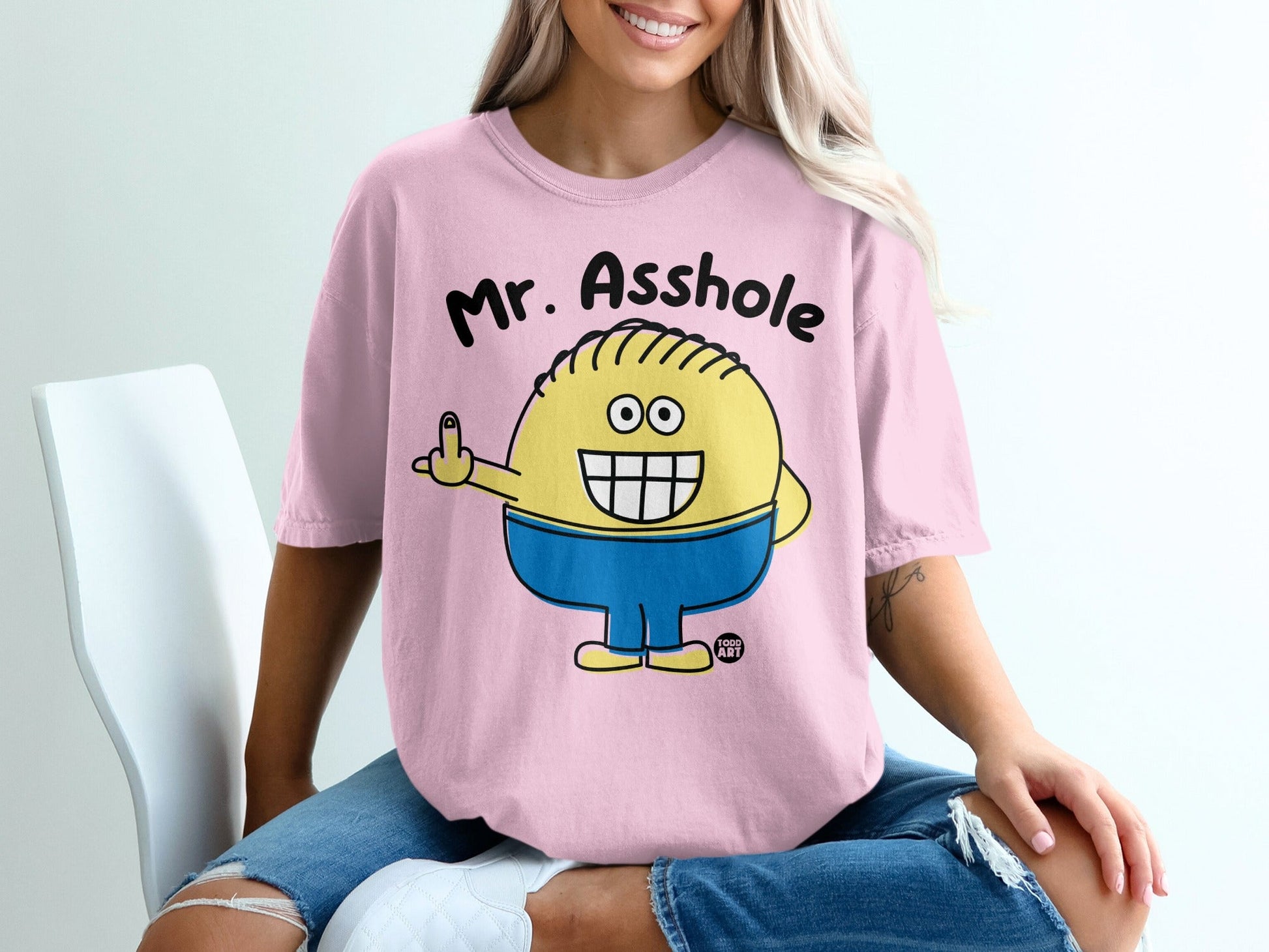 Mr. Asshole Cartoon Character Tee Shirt for Humorous Fashion