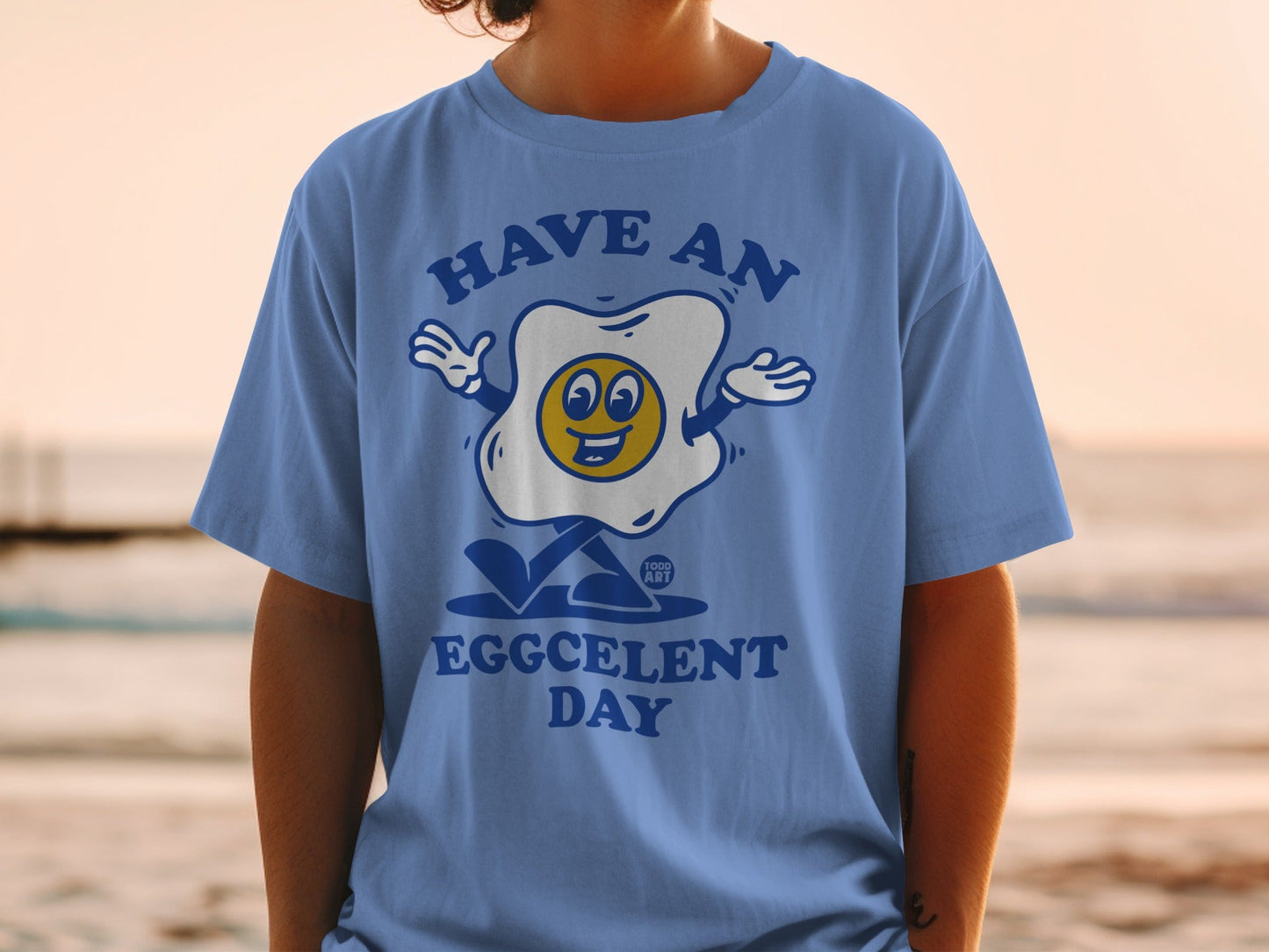 Have an Eggcelent Day Funny Egg Cartoon T-shirt