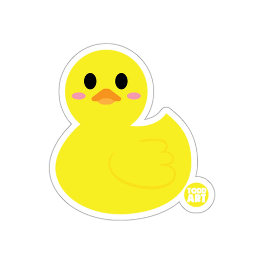 Adorable Yellow Duck Illustration Todd Art Sticker