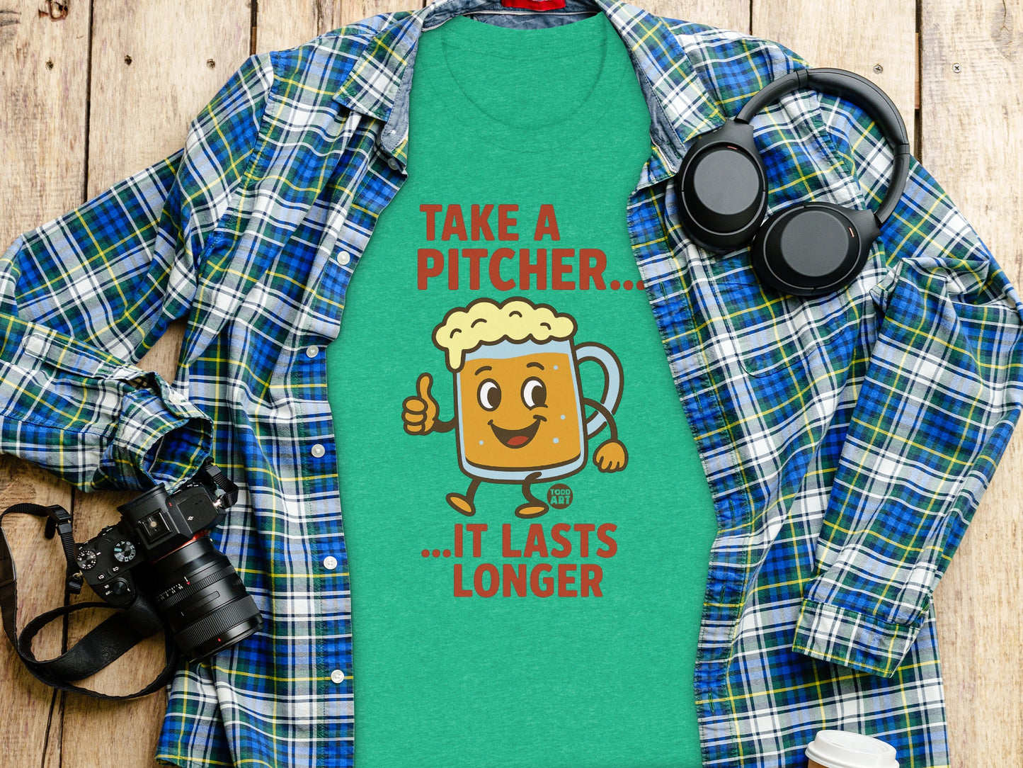 Take A Pitcher It Lasts Longer Funny Beverage T-Shirt