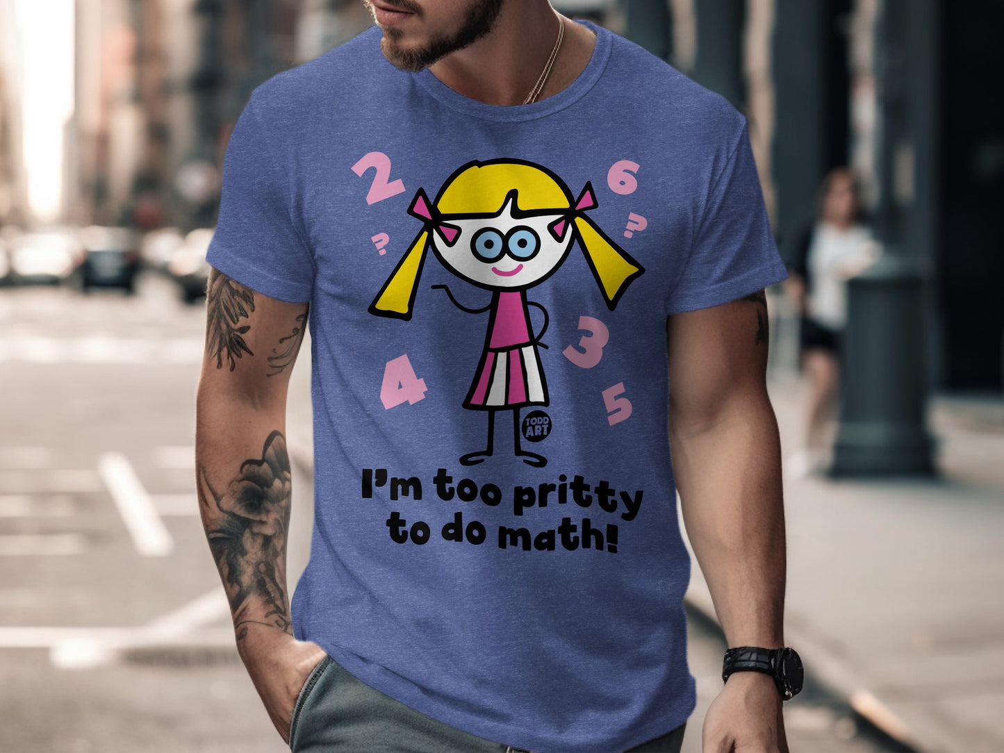 Cartoon Character Funny Shirt I'm Too Pretty to Do Math
