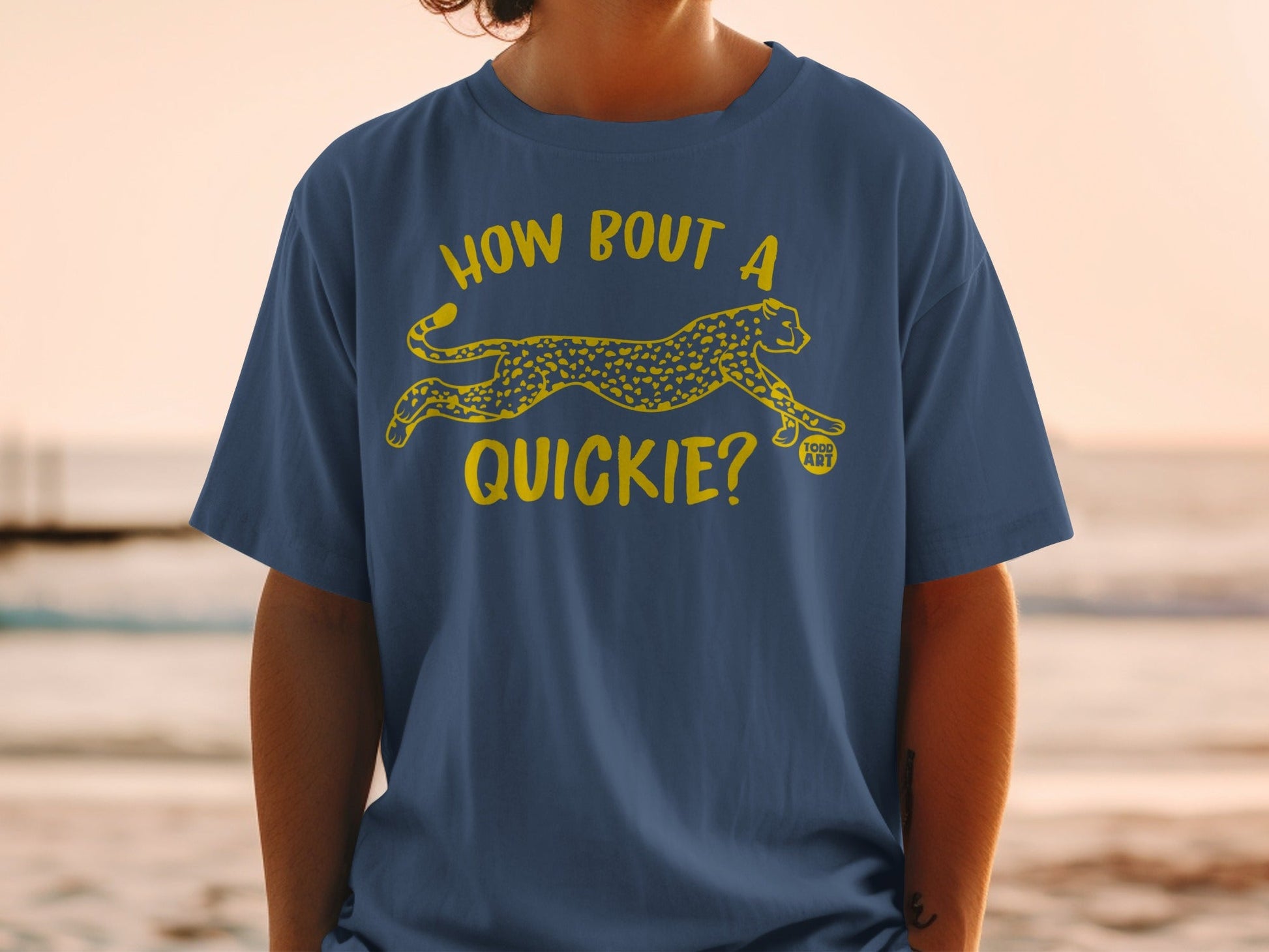 How Bout A Quickie Leopard Design Graphic T-Shirt
