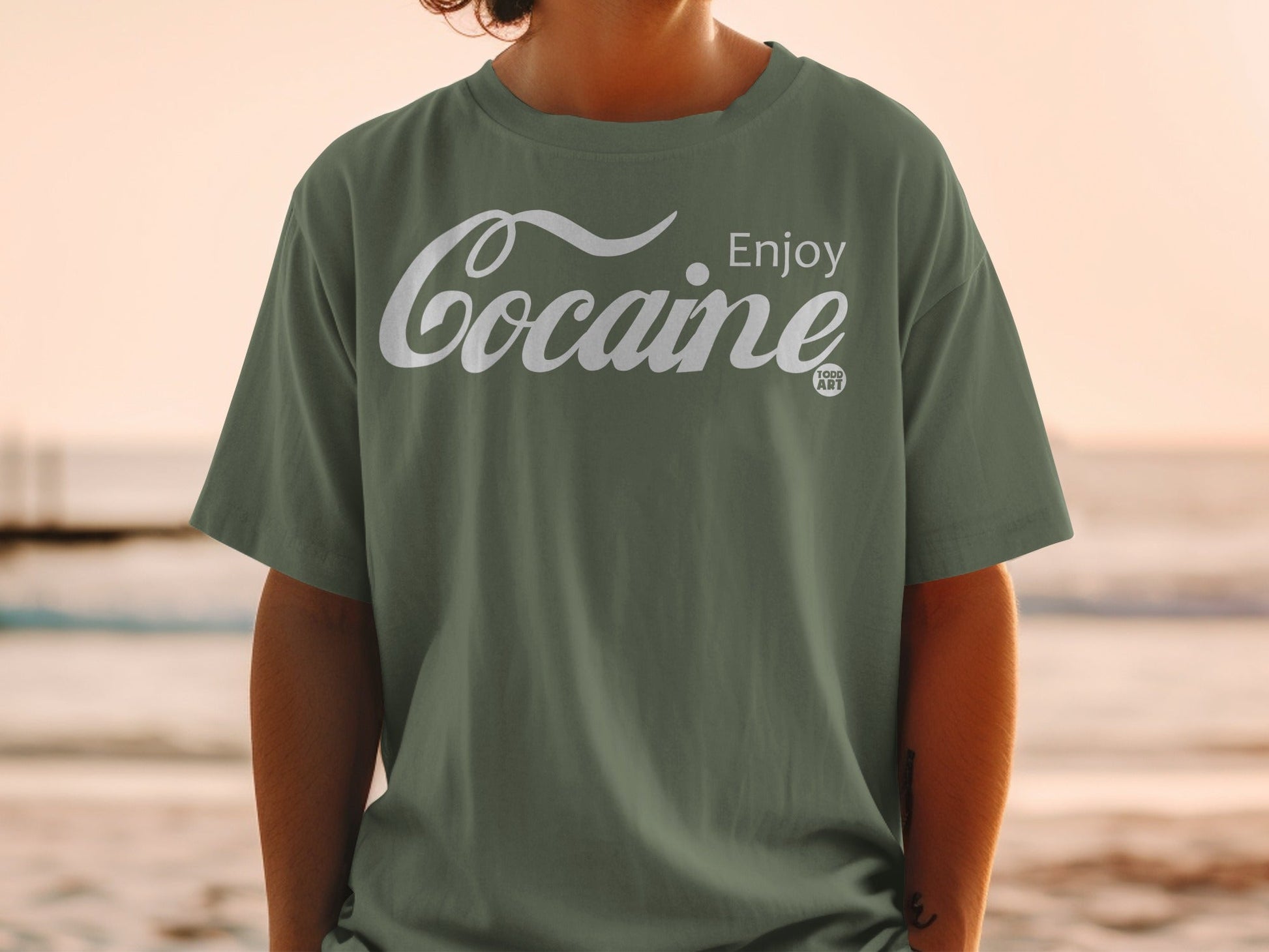 Enjoy Cocaine Todd Art Graphic Tee Shirt Design