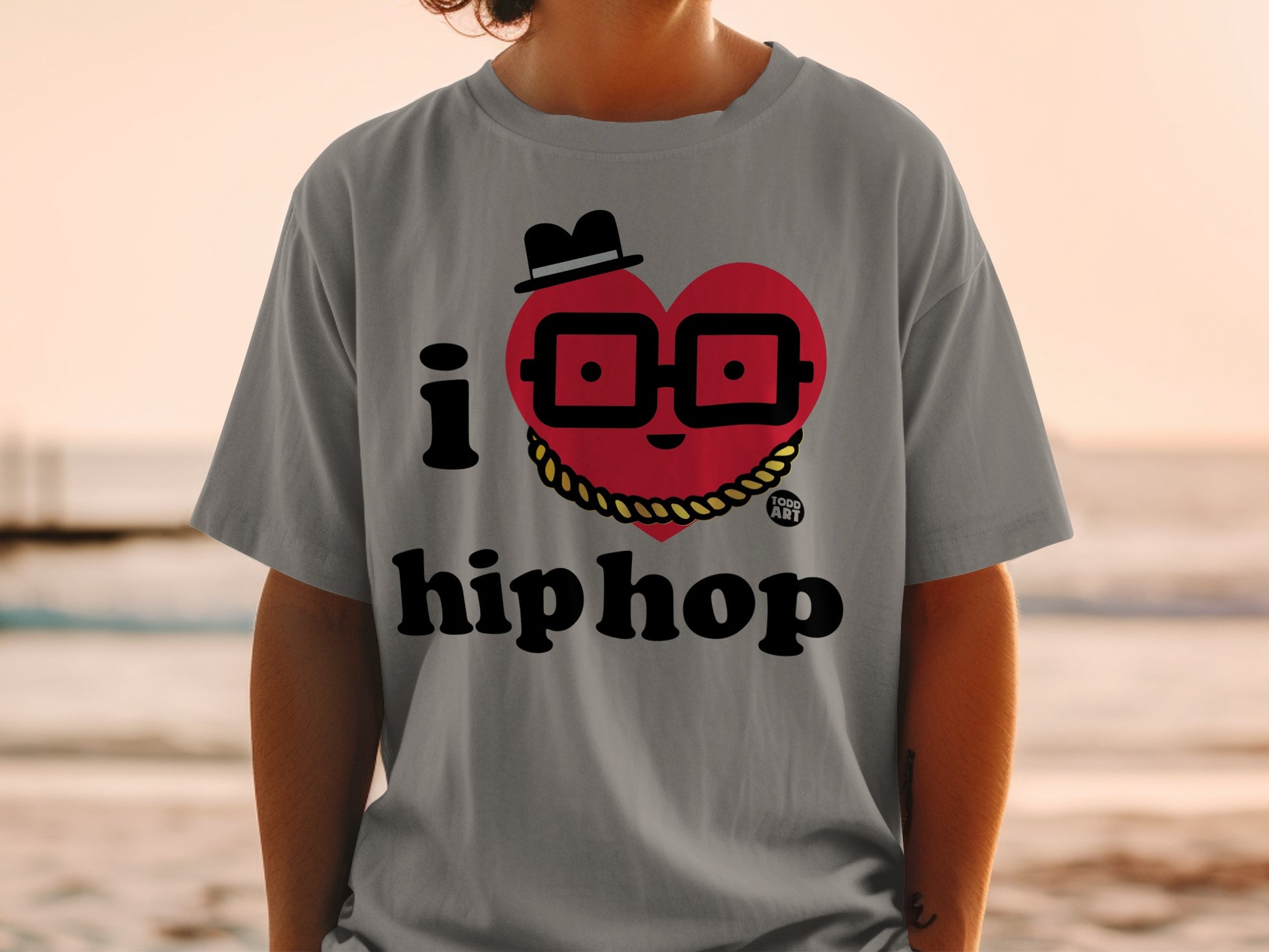 I Heart Hip Hop Graphic T-Shirt for Casual Wear