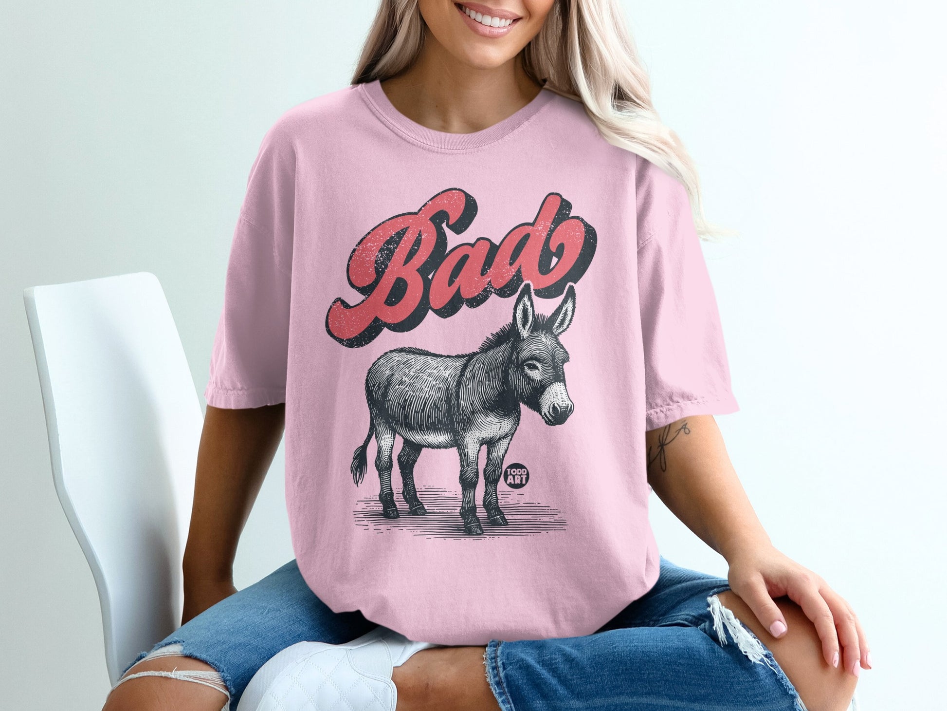 Retro Bad Donkey Graphic Tee with Unique Design