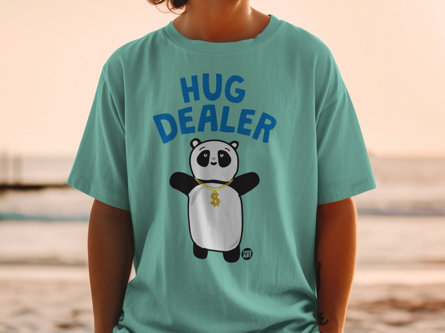 Cute Hug Dealer Panda T-Shirt with Fun Design