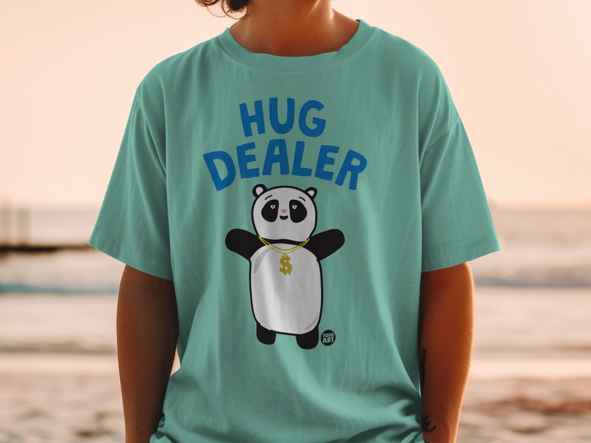 Cute Hug Dealer Panda T-Shirt with Fun Design