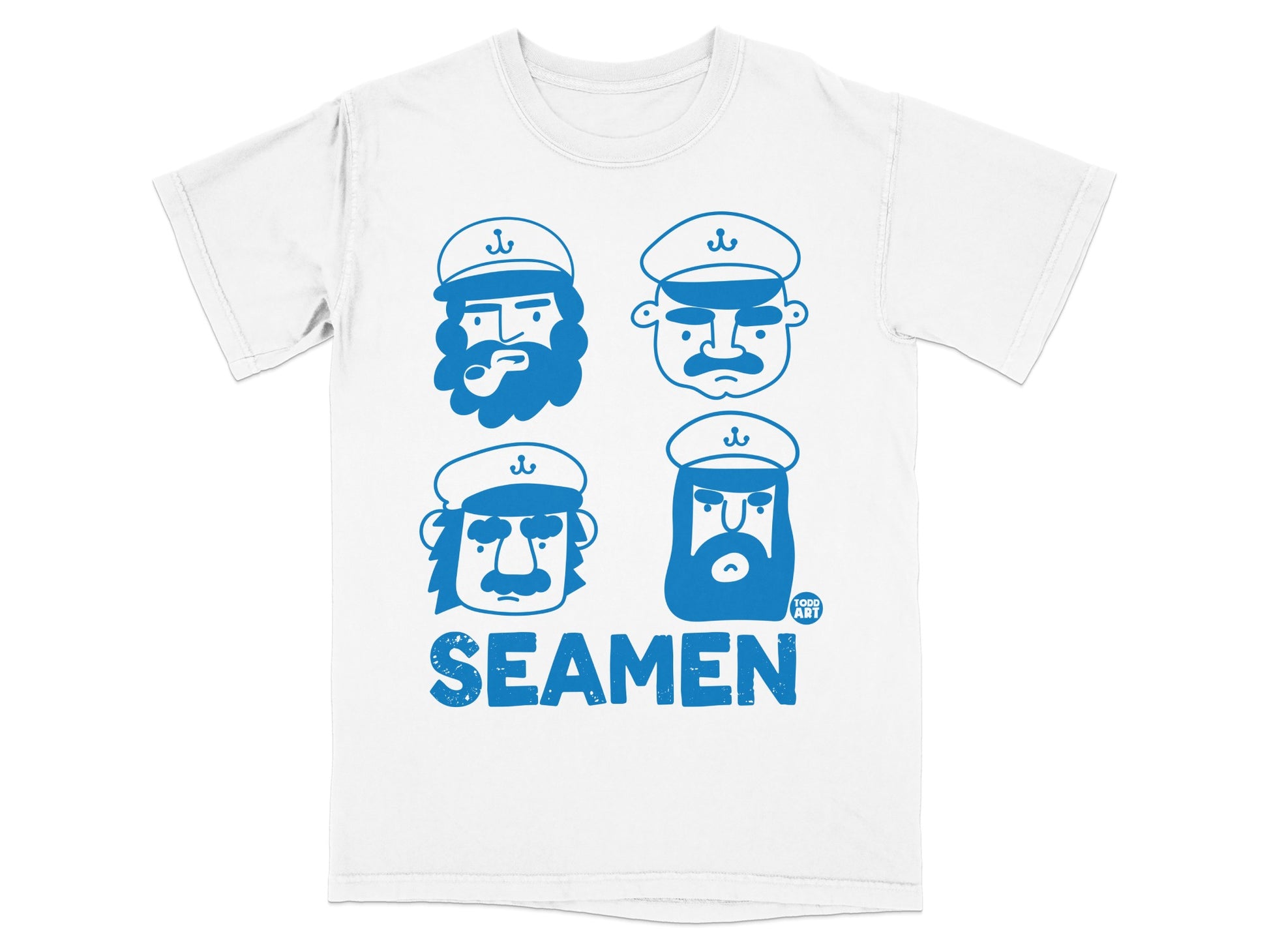 Four Sailor Seamen Faces Anchor Cap Cartoon Art product type