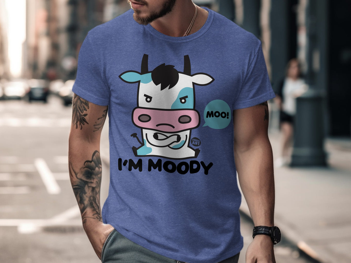I'm Moody MOO Men's Casual Graphic T-Shirt