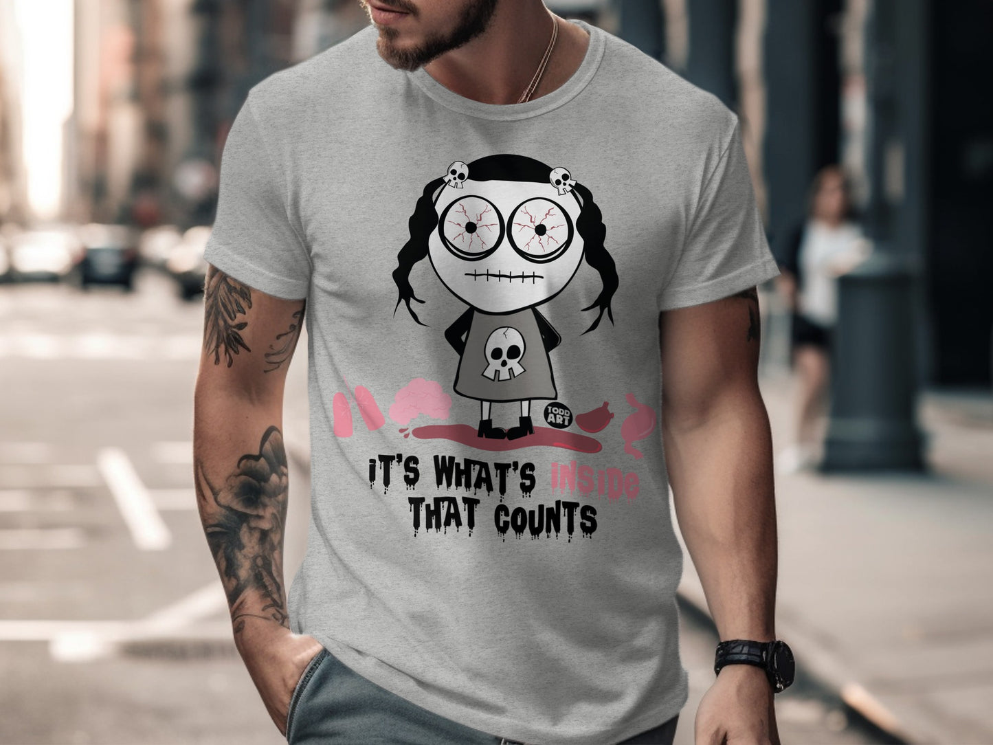 Creepy Doll Graphic Tee It's What's Inside That Counts