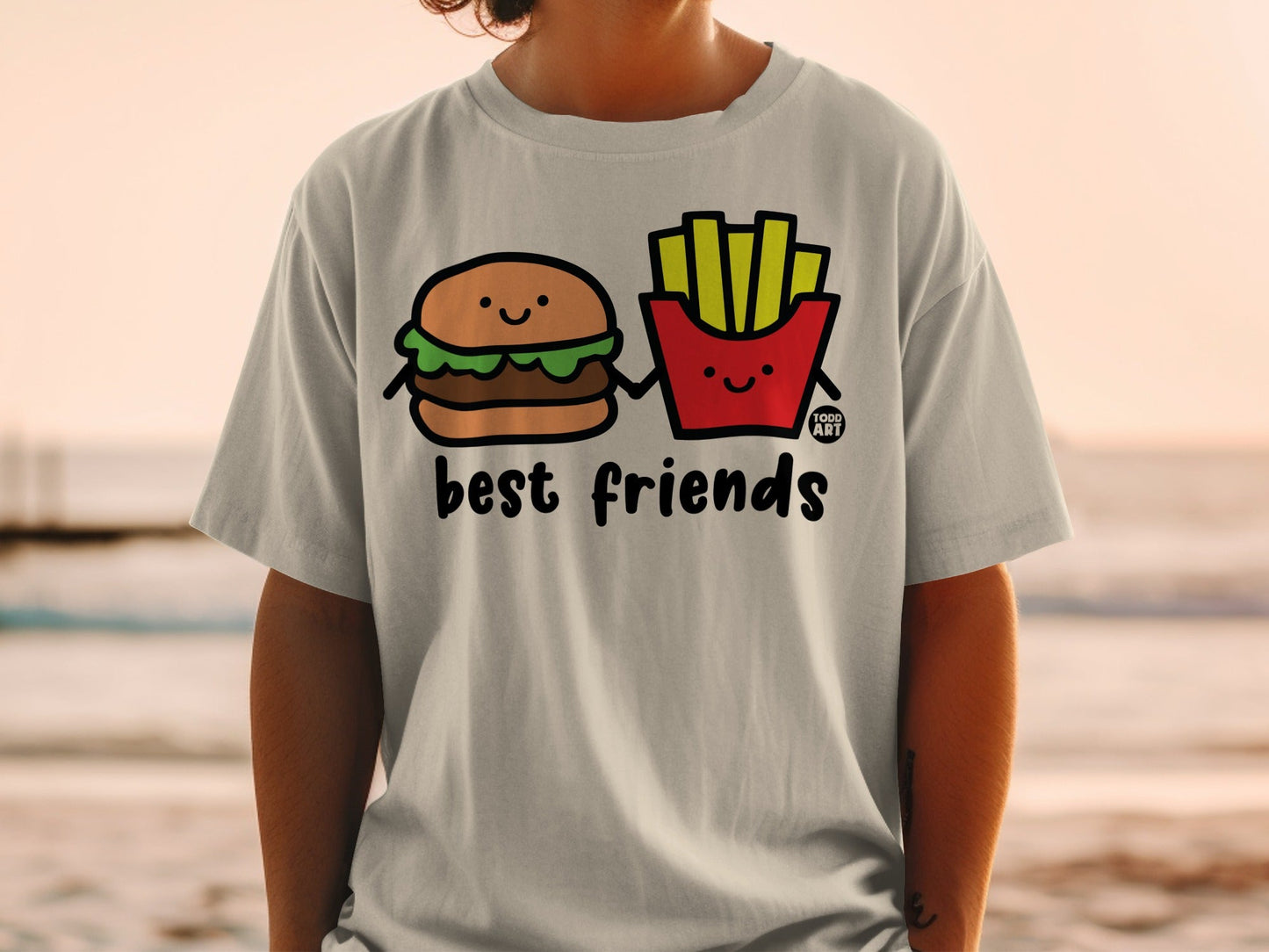 Cute Burger and Fries Best Friends Graphic T-Shirt