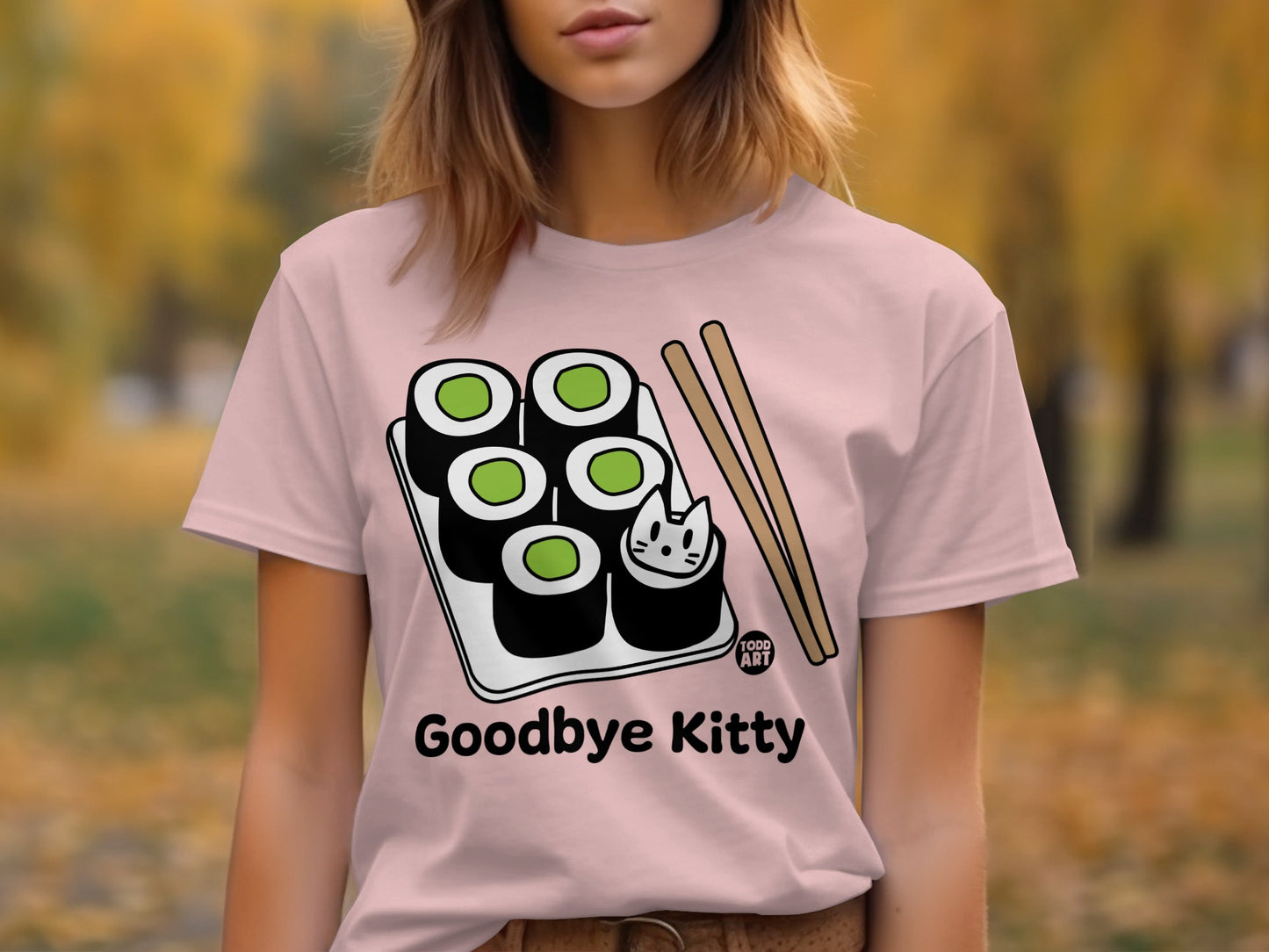 Goodbye Kitty Sushi Tee Fun Unique Design Shirt
