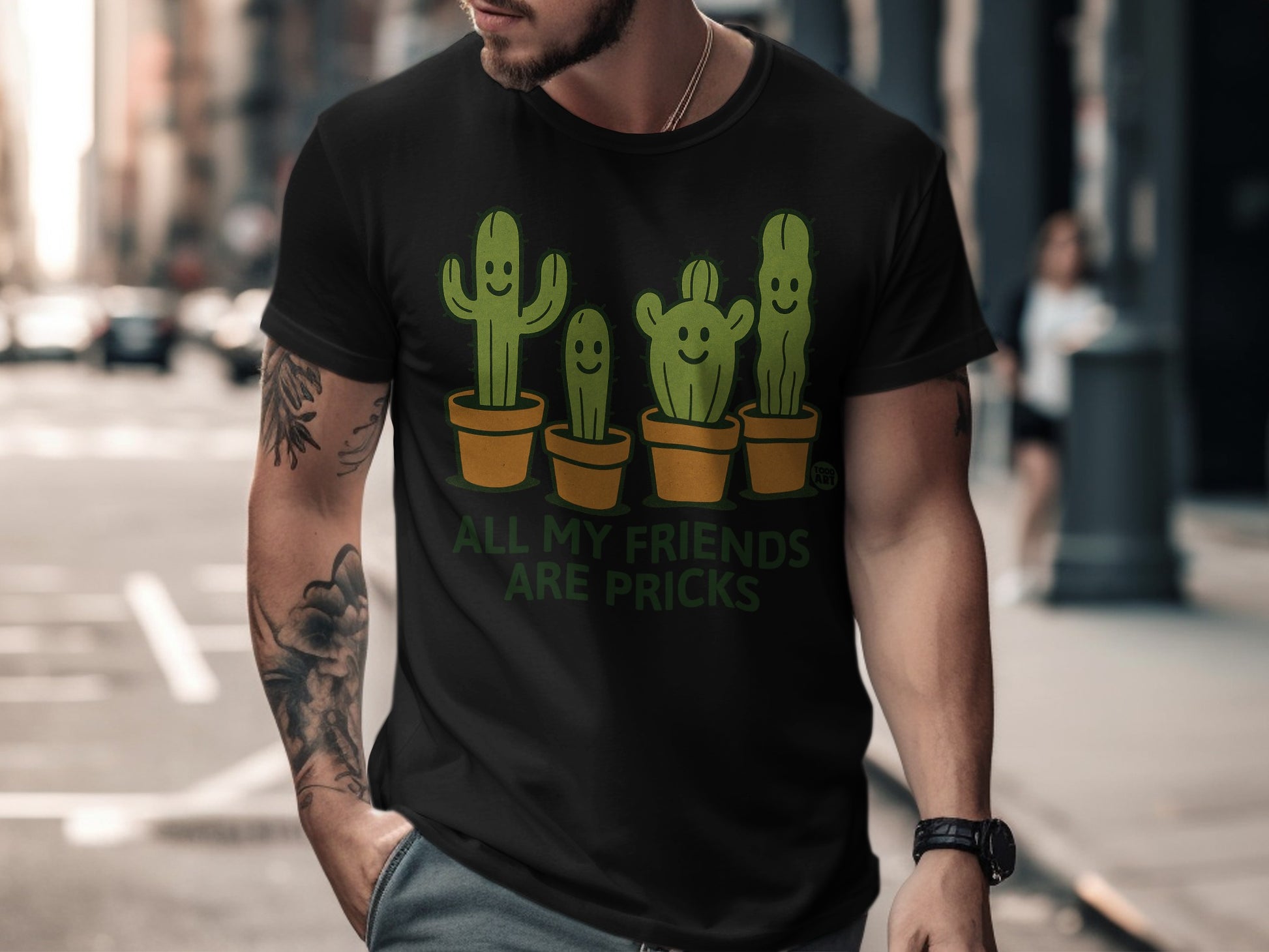All My Friends Are Pricks Funny Cactus Shirt