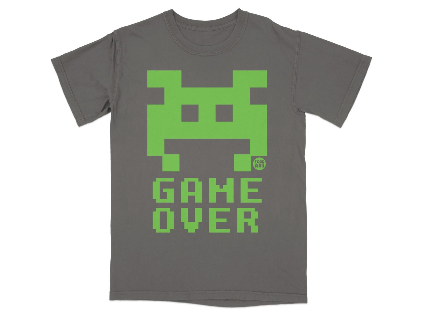 Game Over Pixelated Alien Graphic T-Shirt