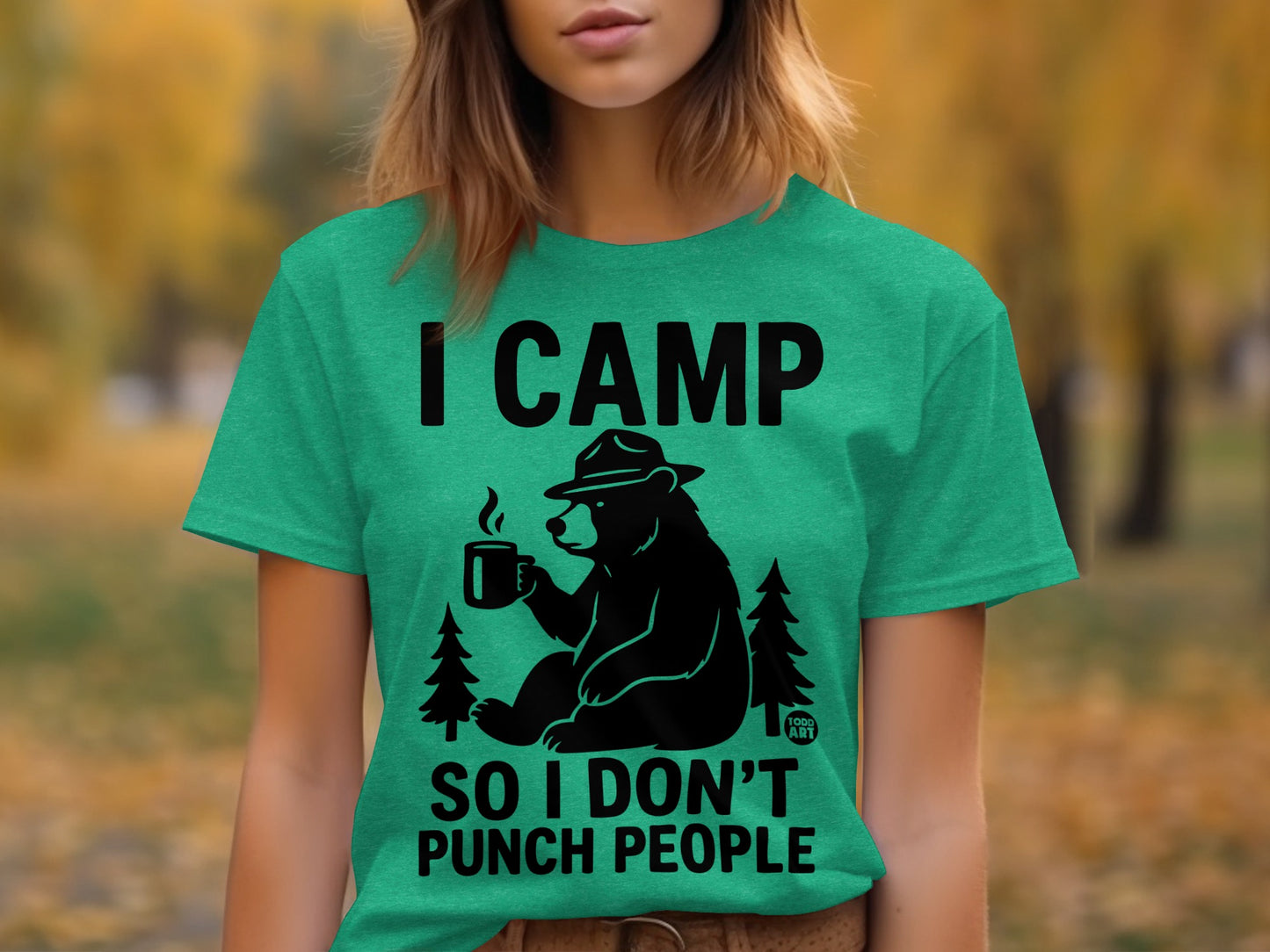 I Camp So I Don't Punch People Funny Camping Shirt