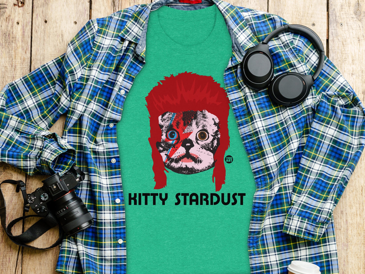 Kitty Stardust Graphic T-Shirt Fun and Quirky Design
