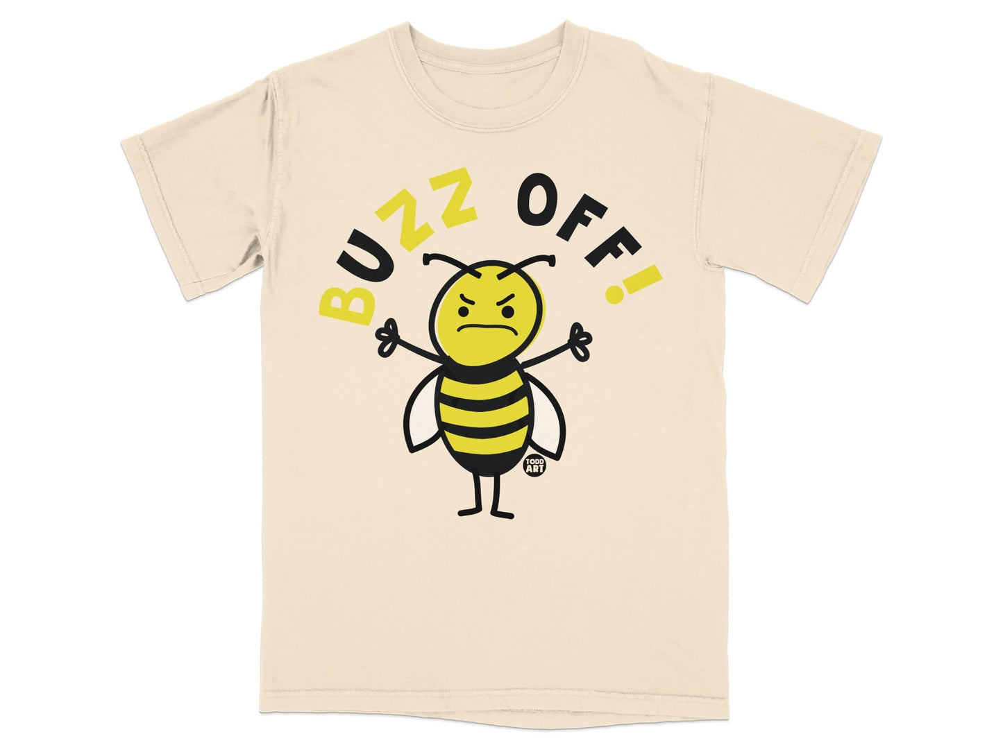 Buzz Off Angry Bee Graphic Design T-Shirt