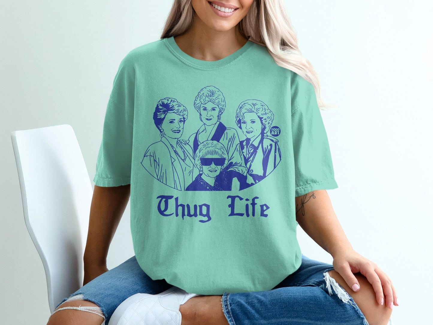 The Golden Girls in sunglasses with "Thug Life" text.