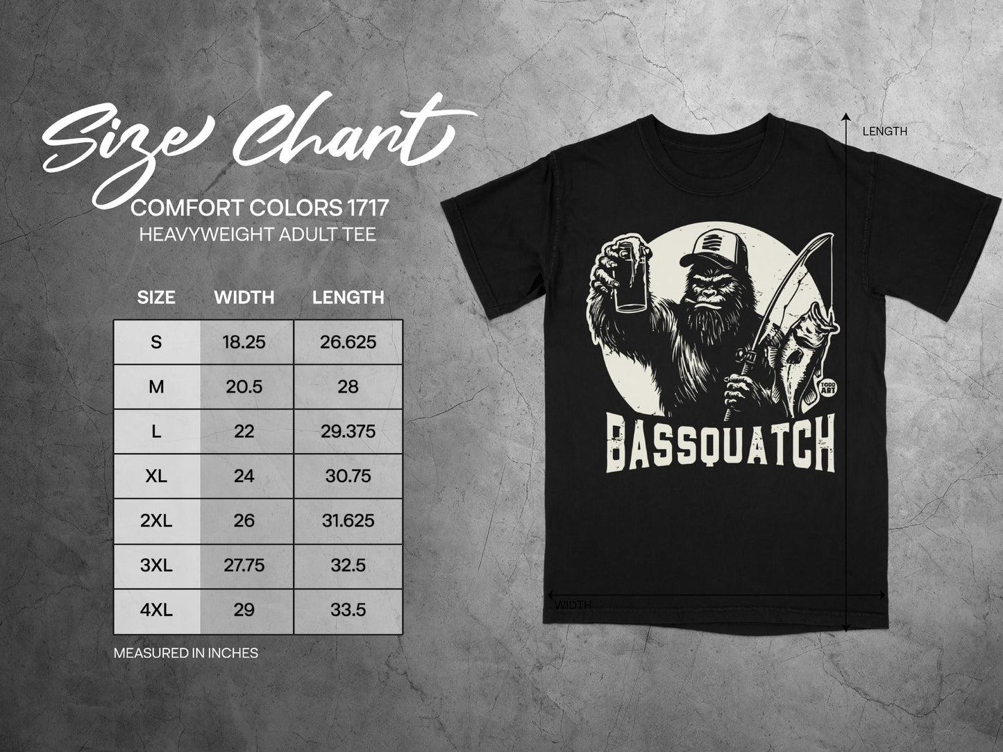 Bassquatch Graphic Heavyweight Adult Tee Product