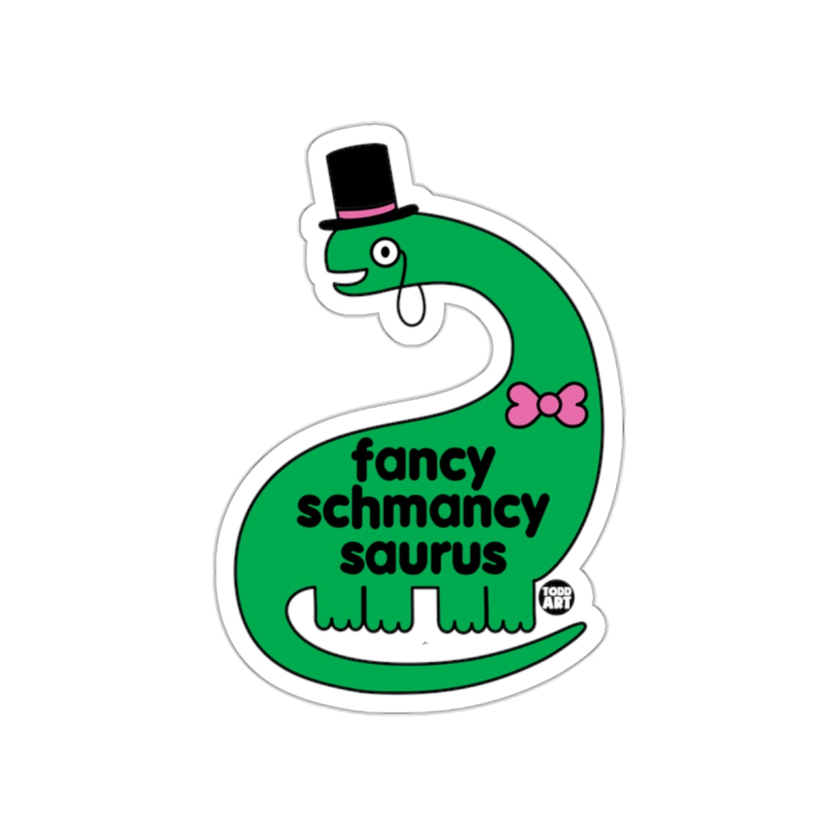 Fancy Schmancy Dino Sticker with Bow Tie and Hat