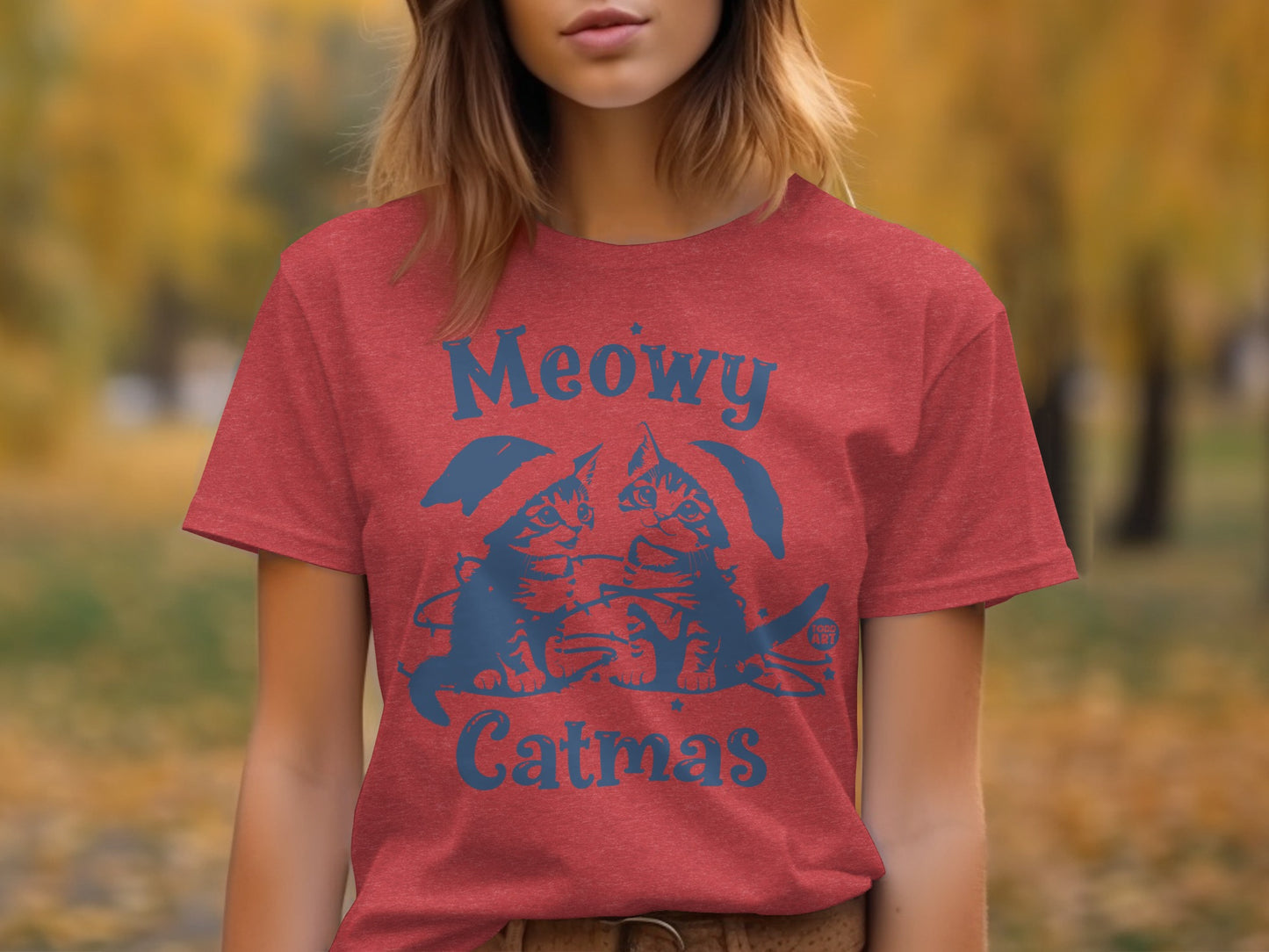 Meowy Catmas Creative Cat Lovers Tee Shirt Product