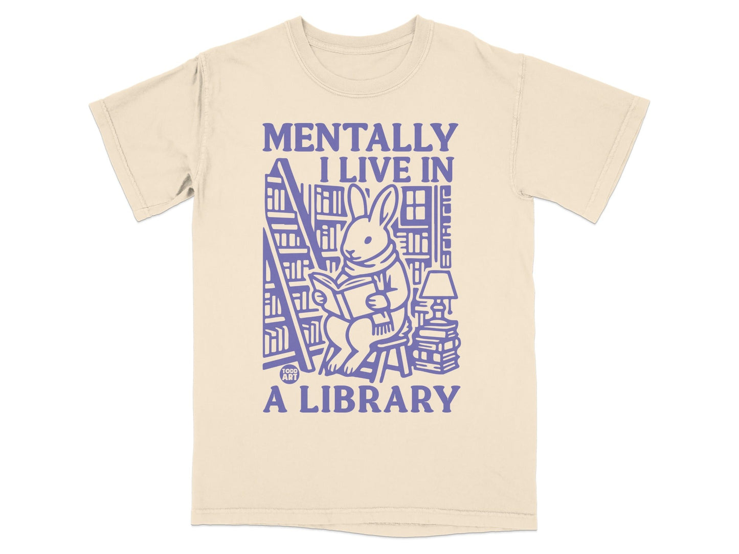 Mentally I Live In A Library T-Shirt Literature Design