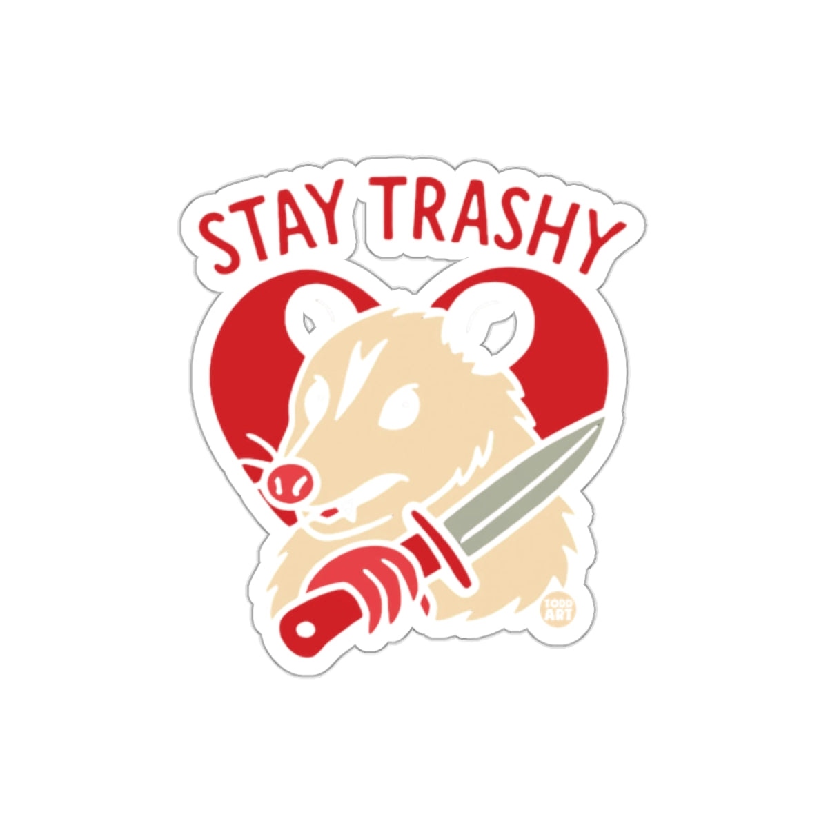 Stay Trashy Funny Opossum Graphic In Love sticker