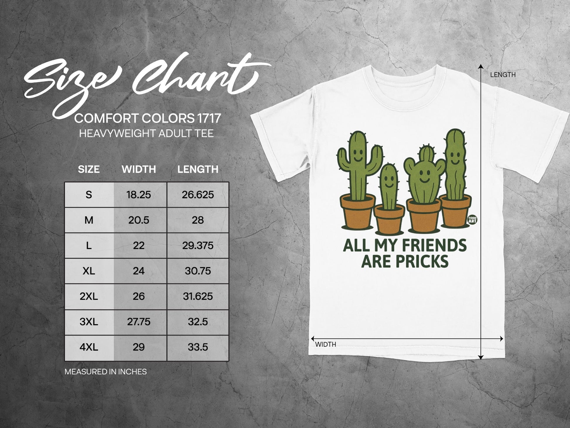 All My Friends Are Pricks Cactus Graphic T-Shirt