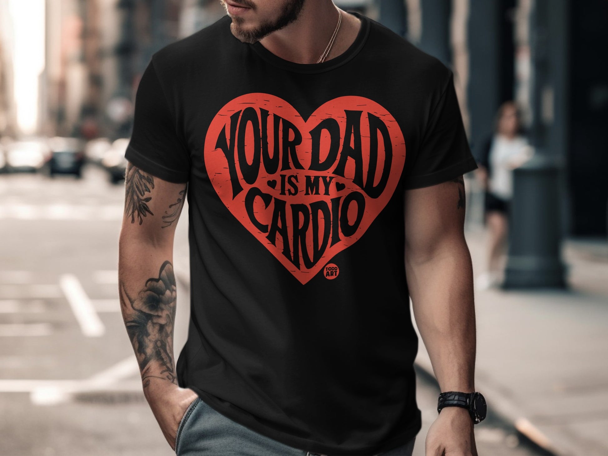 Your Dad Is My Cardio Heart T-shirt Men's Apparel