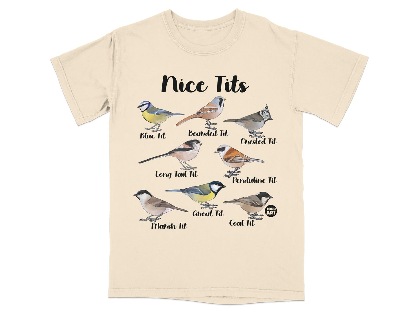 Nice Tits Bird Species Illustrated Shirt