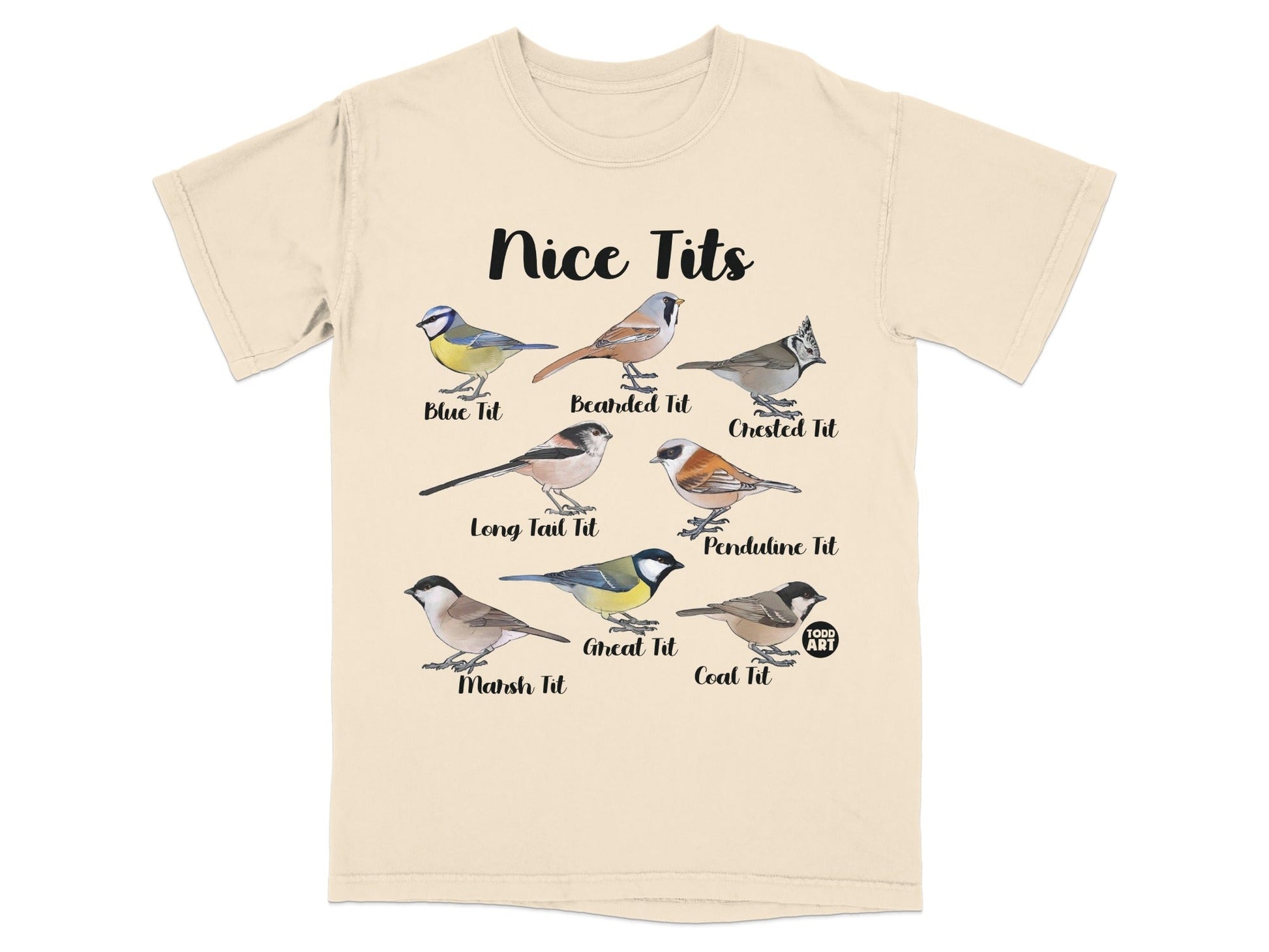 Nice Tits Bird Species Illustrated Shirt