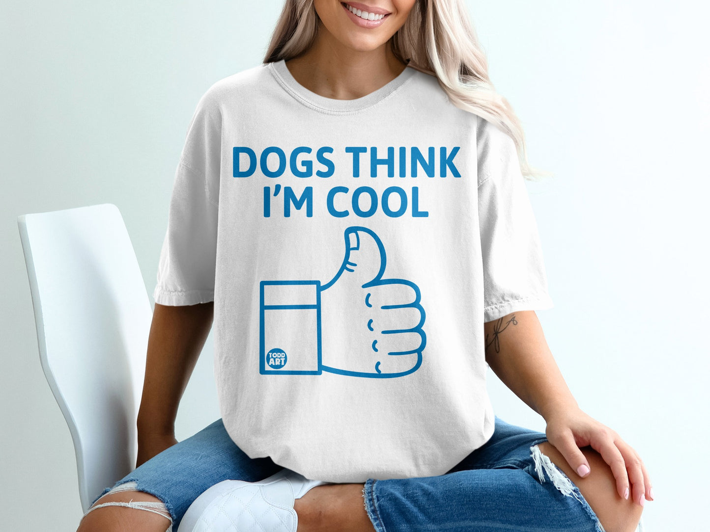 Dogs Think I'm Cool Thumbs Up Graphic T Shirt