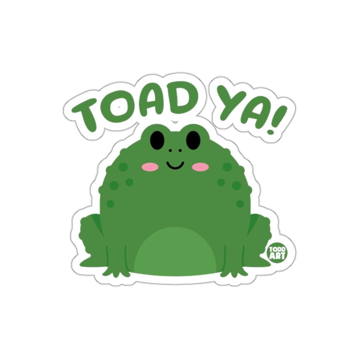 Toad Ya Smiling Frog with Blushes Sticker