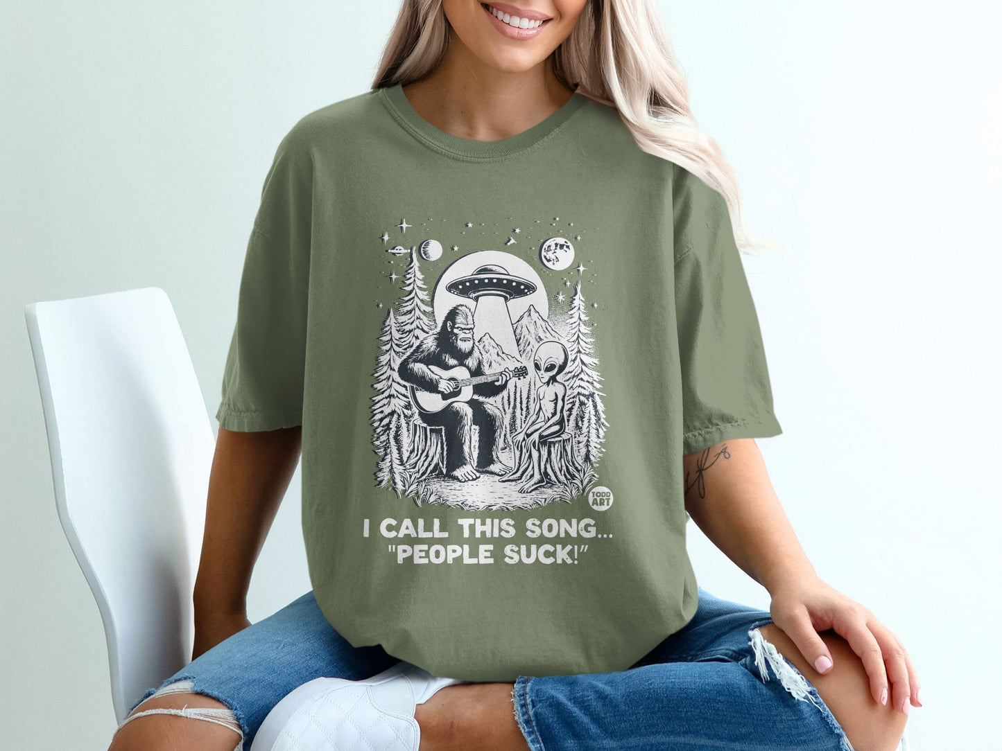 I Call This Song People Suck Alien Bigfoot T-Shirt