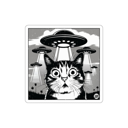Cat UFO Encounter Illustration Sticker product