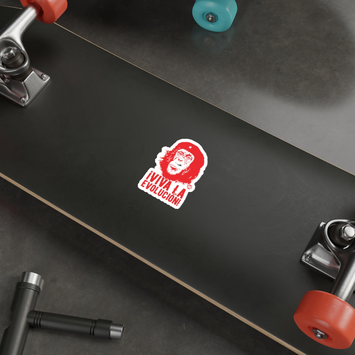 ¬°Viva La Evoluci√≥n! Monkey Sticker Decal for Skateboards