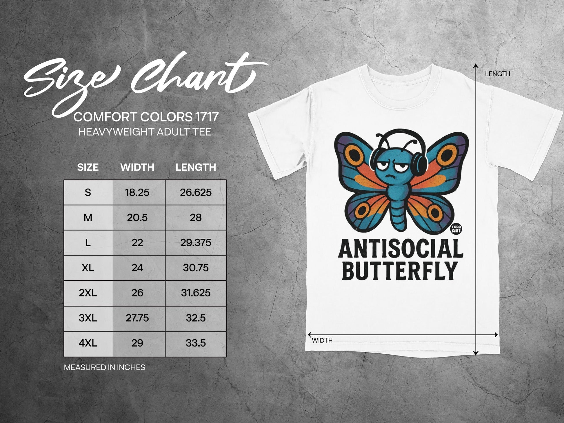 Antisocial Butterfly Heavyweight Adult Tee Product